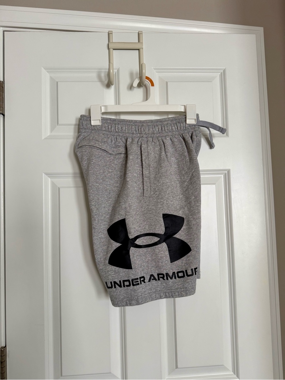 Under Armour Men’s Gray Athletic Shorts with Black Logo
